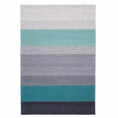 Staunton And Henry Rugs Teal And Grey Chunky Weave Rug