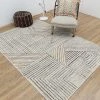 Staunton And Henry Modern White Linear Rug Rugs
