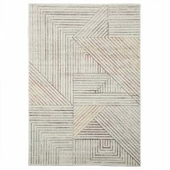 Staunton And Henry Modern White Linear Rug Rugs