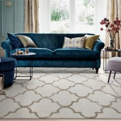 Staunton And Henry Caspar Cream Moroccan Pattern Wool Rug Rugs