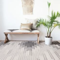Staunton And Henry Atsila Modern Grey And White Tribal Rug Rugs