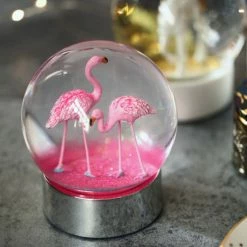 Staunton And Henry Flamingo Snow Globe Home Accessories