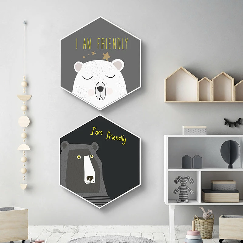Staunton And Henry Hexagonal Framed Kids Room Prints