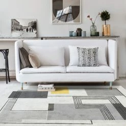 Staunton And Henry Rugs Yalos Modern Grey And Yellow Area Rug