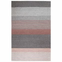 Staunton And Henry Pink And Grey Chunky Weave Rug