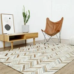 Staunton And Henry Brown And White Patchwork Cowhide Rug Rugs