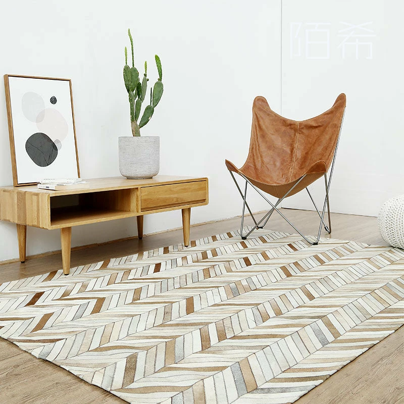 Staunton And Henry Brown And White Patchwork Cowhide Rug Rugs