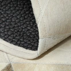 Staunton And Henry Rugs Cream And Fawn Triangle Patchwork Hide Rug