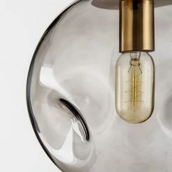 Staunton And Henry Lighting Modern Brass Pendant With Dimpled Glass Shade