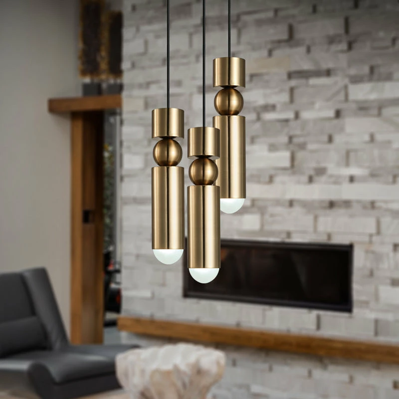 Staunton And Henry Retro Modern Brass Pendant Light