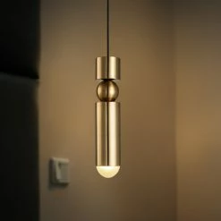 Staunton And Henry Retro Modern Brass Pendant Light