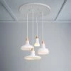 Staunton And Henry Modern Frosted White Pendant Light Set With Ceiling Mount Lighting