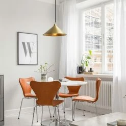 Staunton And Henry Matt Brass Conical Pendant Light