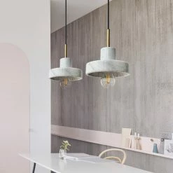 Staunton And Henry White Marble Pendant Light