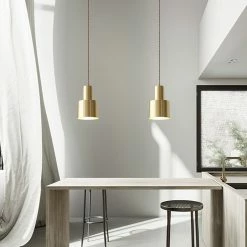 Staunton And Henry Lighting Retro Modern Matt Brass Pendant Light