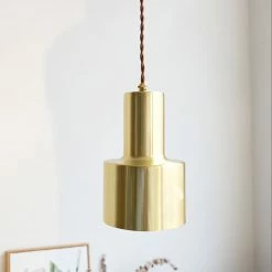 Staunton And Henry Lighting Retro Modern Matt Brass Pendant Light