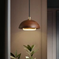 Staunton And Henry Dark Wood Pendant Light