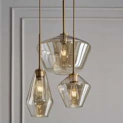 Staunton And Henry Modern Brass And Glass Pendant Light