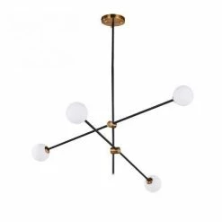 Staunton And Henry Lighting Black & Brass Deco Chandelier