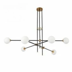 Staunton And Henry Lighting Black & Brass Deco Chandelier