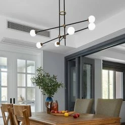 Staunton And Henry Lighting Black & Brass Deco Chandelier