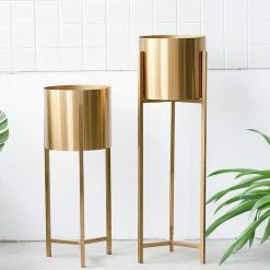 Staunton And Henry Home Accessories Modern Brass Plant Stand