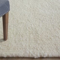 Staunton And Henry Olski Shaggy Off White Wool Rug Rugs