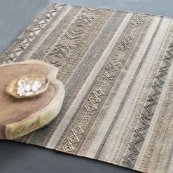 Staunton And Henry Rugs Yukon Grey And Beige Modern Kilim Rug