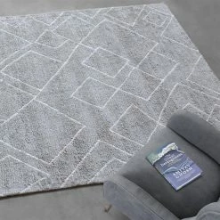 Staunton And Henry Winslet Modern Grey And White Area Rug Rugs