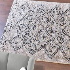 Staunton And Henry Torres White And Black Wool Rug