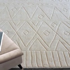 Staunton And Henry Anushka Cream White Wool Rug Rugs