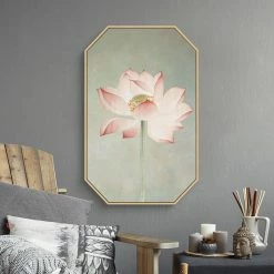 Staunton And Henry Pink Oriental Wall Art With Floating Frame Wall Decor