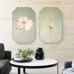 Staunton And Henry Pink Oriental Wall Art With Floating Frame Wall Decor
