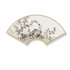 Staunton And Henry Wall Decor Fan Shaped Oriental Wall Art With Wood Frame