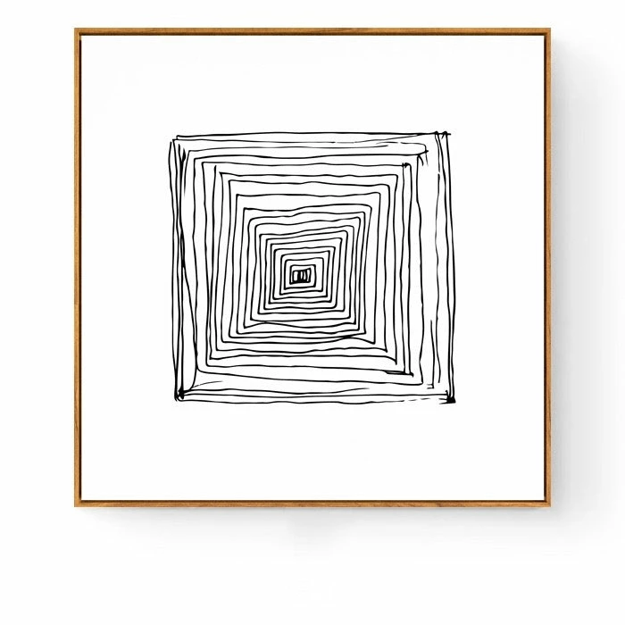 Staunton And Henry Abstract Black And White Wall Art With Wood Frame