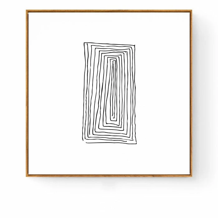 Staunton And Henry Abstract Black And White Wall Art With Wood Frame