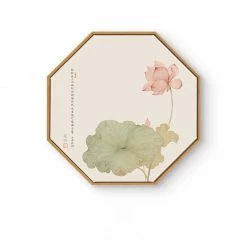 Staunton And Henry Oriental Hexagon Wall Art With Wood Frame Wall Decor