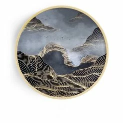 Staunton And Henry Wall Decor Modern Round Oriental Wall Art With Wood Frame