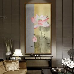 Staunton And Henry Lotus And Koi Oriental Wall Art With Frame Wall Decor