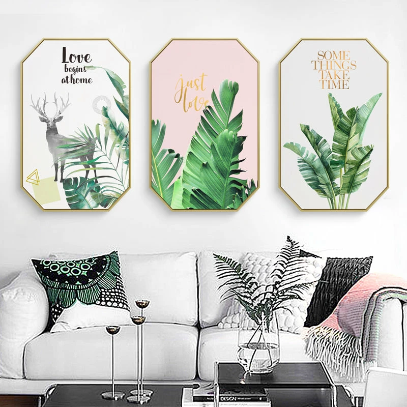 Staunton And Henry Inspirational Tropical Wall Art With Frame Wall Decor