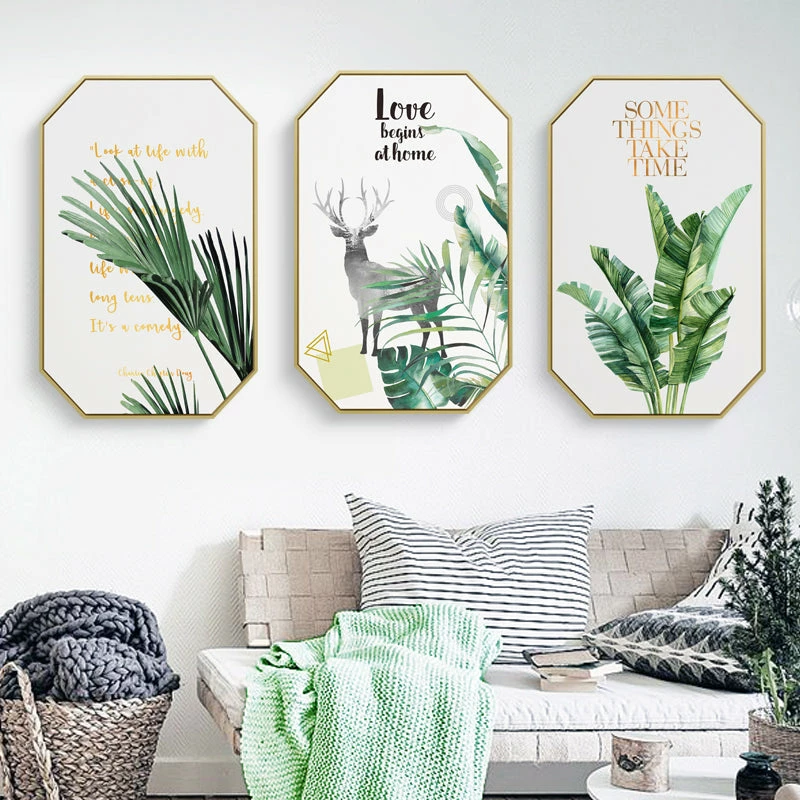 Staunton And Henry Inspirational Tropical Wall Art With Frame Wall Decor