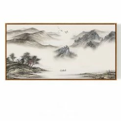 Staunton And Henry Misty Mountains Oriental Wall Art With Frame Wall Decor