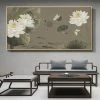 Staunton And Henry Oriental White Lotus Wall Art With Frame Wall Decor