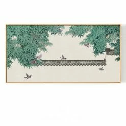 Staunton And Henry Pagoda Birds Oriental Wall Art With Frame