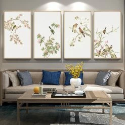 Staunton And Henry Wall Decor Oriental Birds Wall Art With Frame
