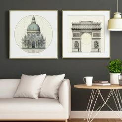 Staunton And Henry Classic Architecture Wall Art With Frame Wall Decor