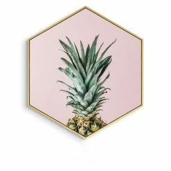 Staunton And Henry Home Accessories Hexagon Green Leaf Wall Art With Frame