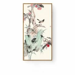 Staunton And Henry Pastel Oriental Wall Art With Frame Wall Decor