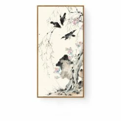Staunton And Henry Pastel Oriental Wall Art With Frame Wall Decor