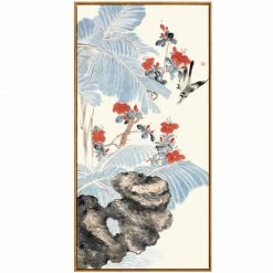 Staunton And Henry Pastel Oriental Wall Art With Frame Wall Decor